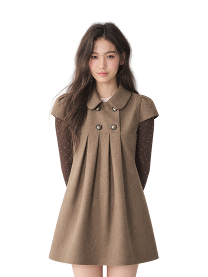 Vestido de lana con cuello Peter Pan