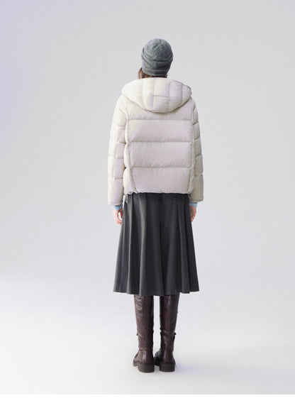 Nylon Cloud-Puff Hooded Down Jacket