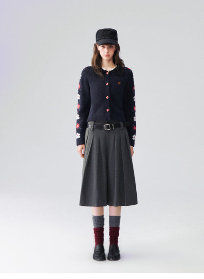 Gilet jacquard floral duveteux