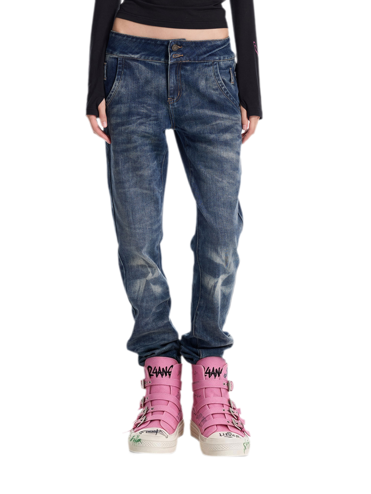 Snowflake Wash Slim Tapered Jeans