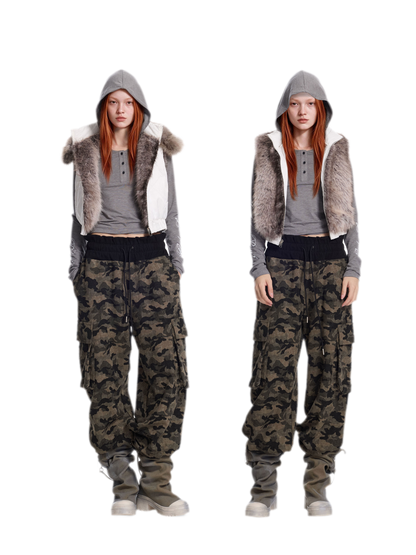 Reversible Quilted Fur Vest