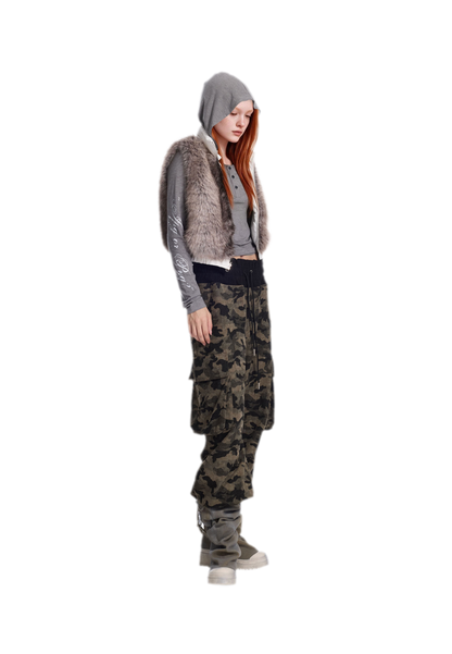 Reversible Quilted Fur Vest
