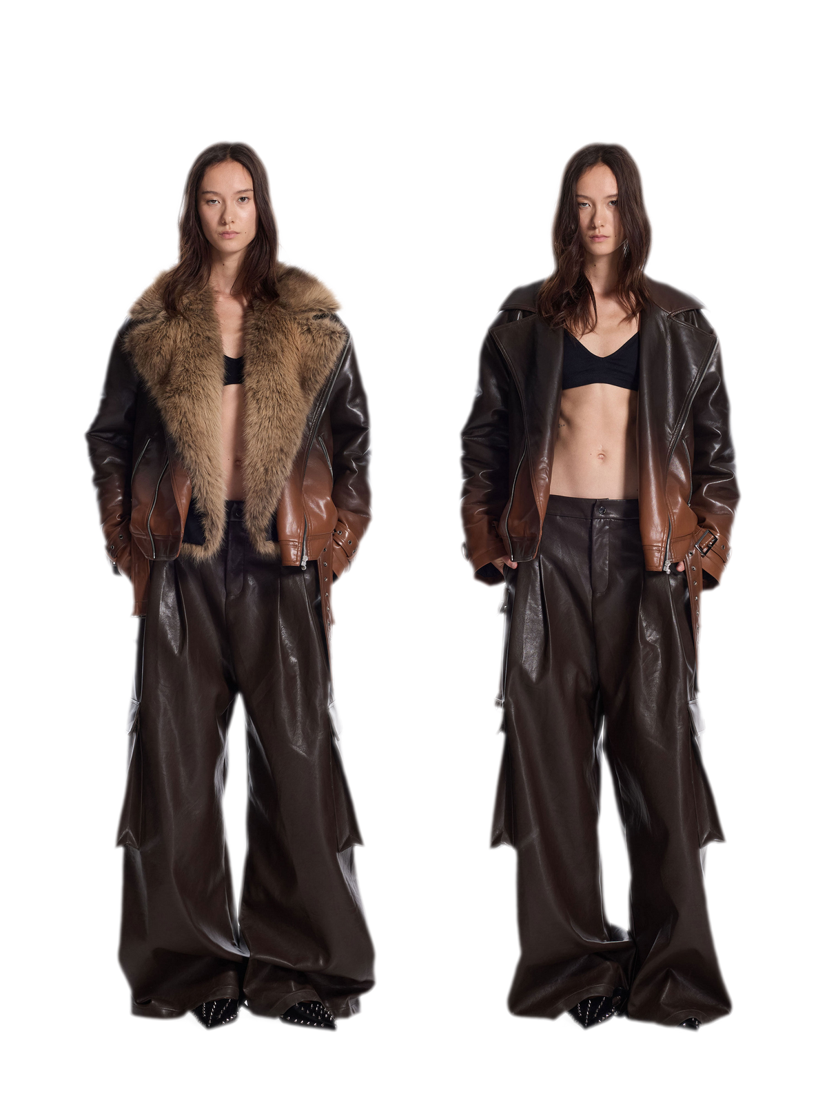 Gradient Tie-Dye Biker Jacket