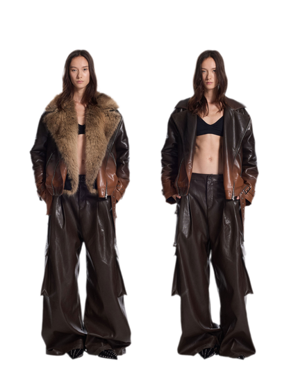 Gradient Tie-Dye Biker Jacket