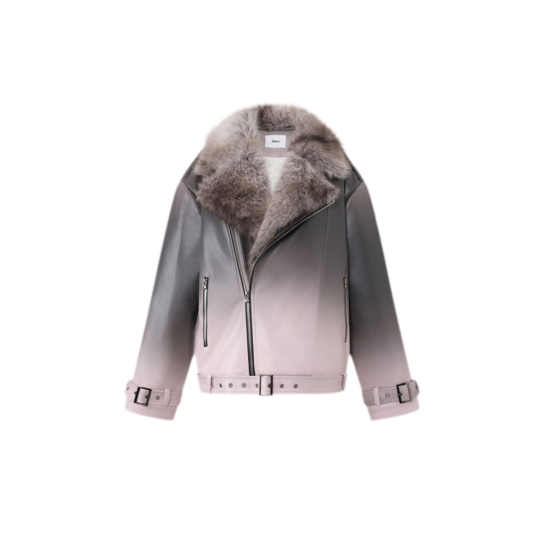 Gradient Tie-Dye Biker Jacket