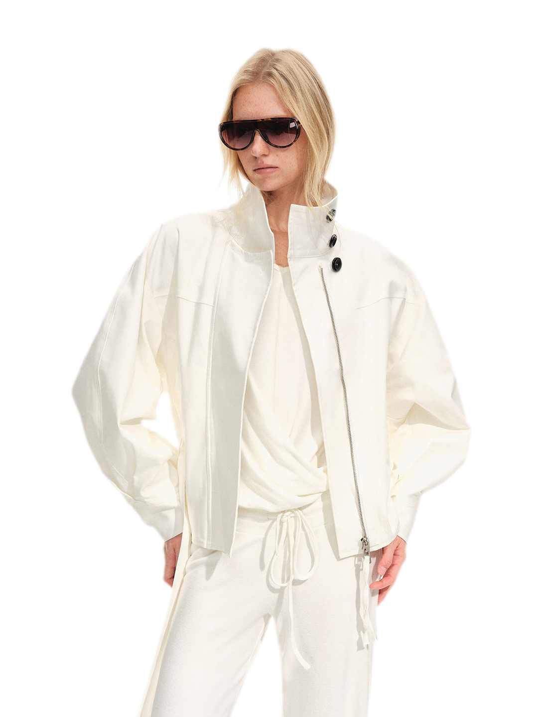 Jacke mit Flockstruktur, verkürzt