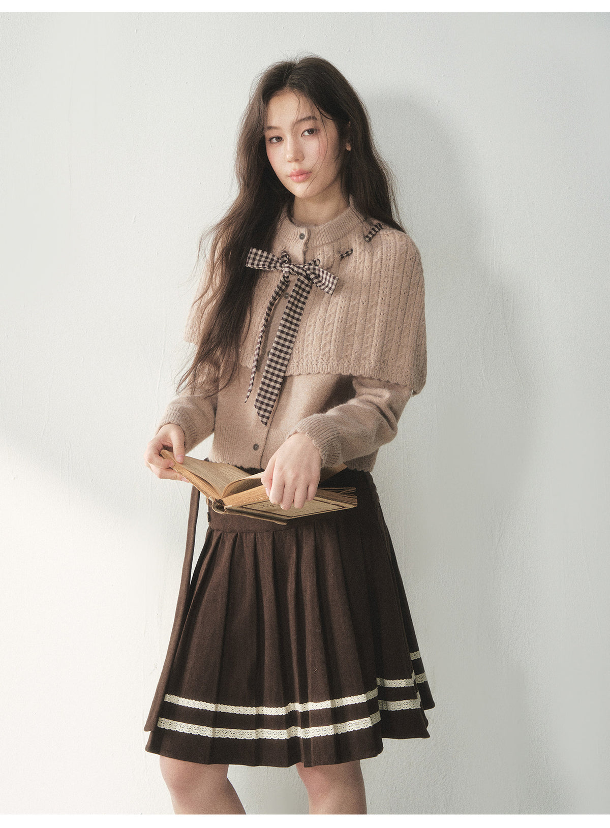 Cable Knit Cape Cardigan Set — Load image 11 in gallery view