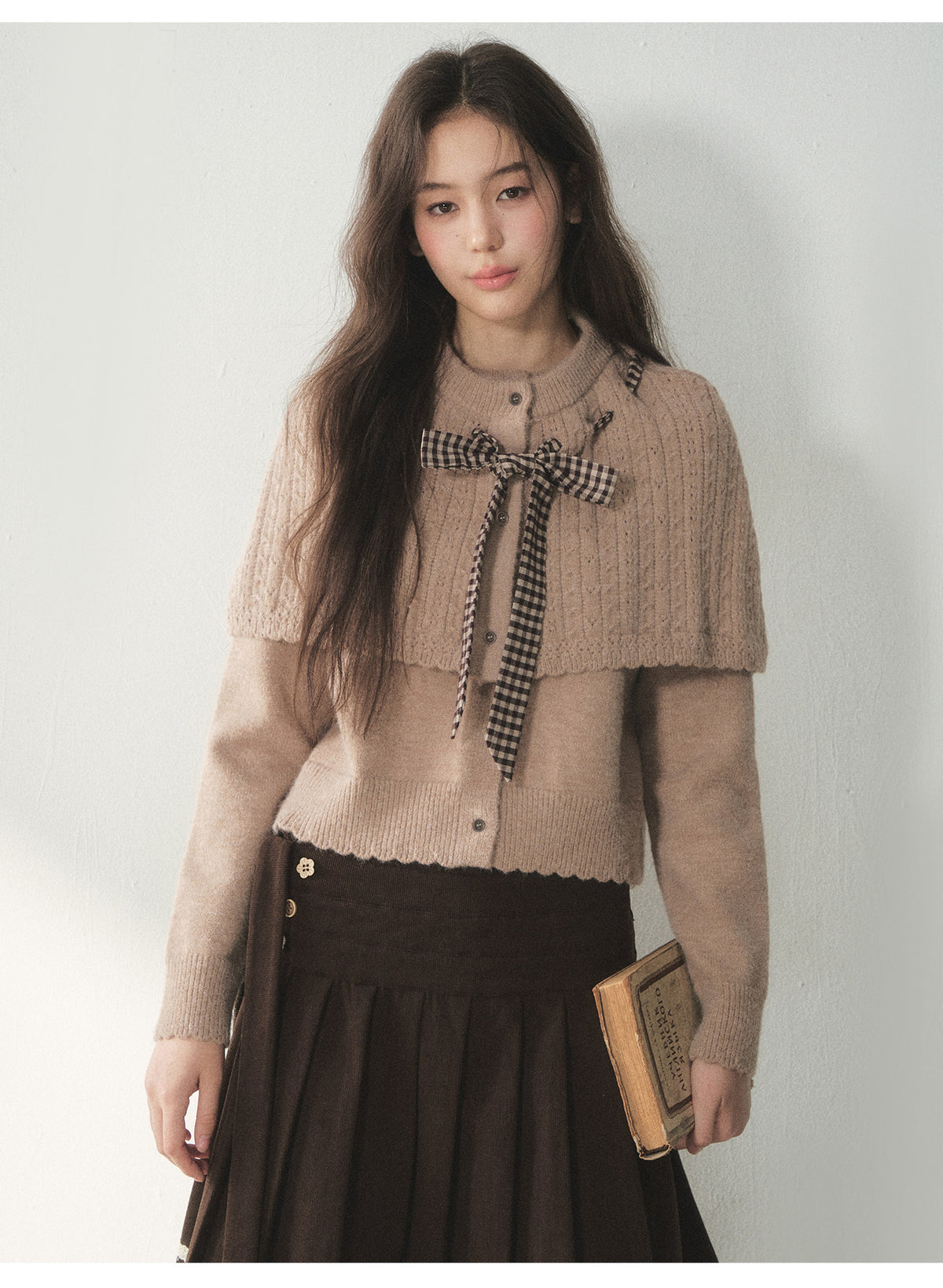 Cable Knit Cape Cardigan Set — Load image 13 in gallery view