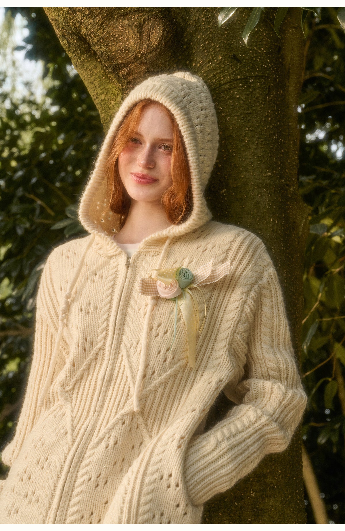Completo con cappuccio in maglia a trecce — Carica immagine 16 in vista galleria