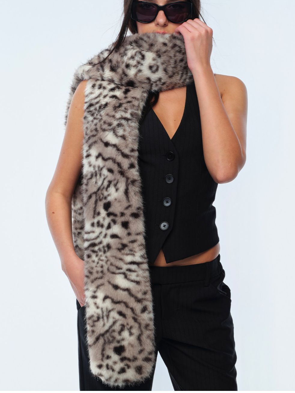 Bufanda de piel sintética con estampado de leopardo — Cargar imagen 9 en vista de galería