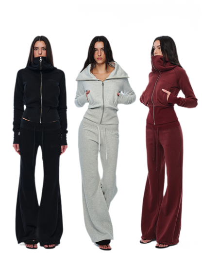 Pantalones deportivos de tiro bajo, corte relajado y pierna ancha