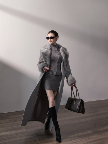 Cable-Knit Slim Mini Dress