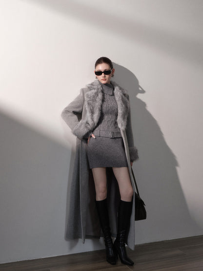 Cable-Knit Slim Mini Dress