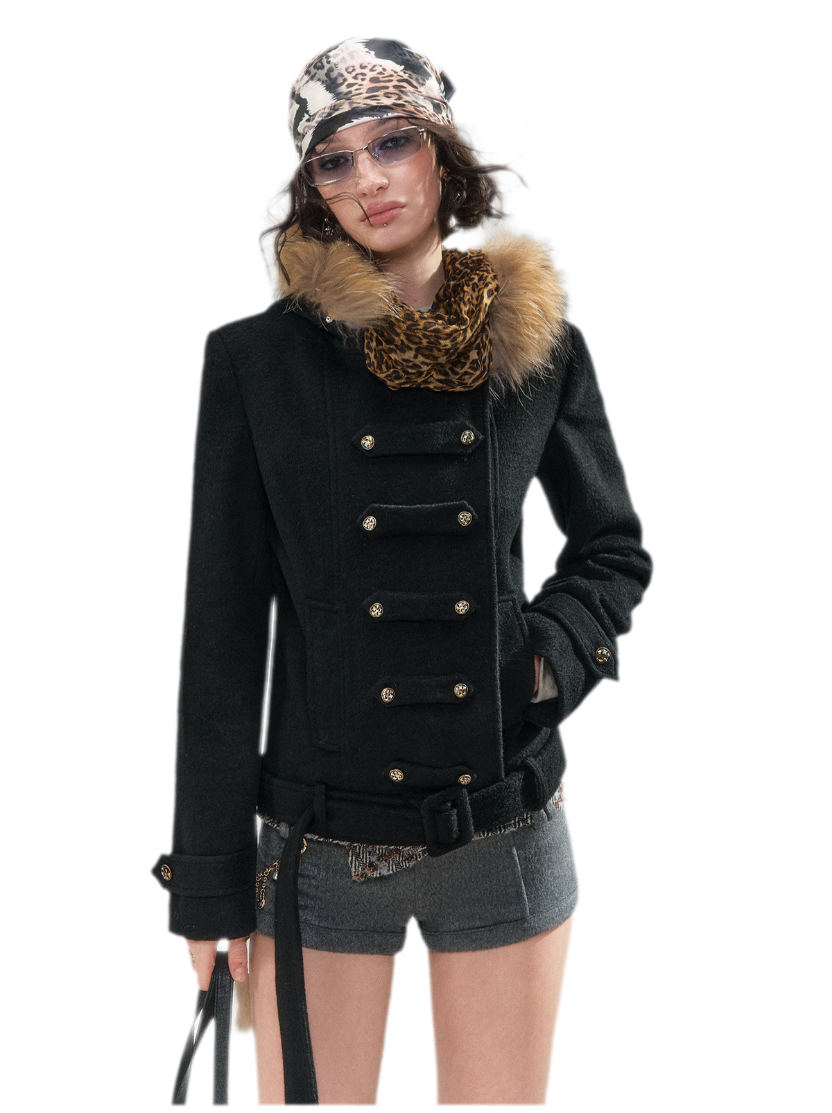 Wool Belted Hooded Coat
