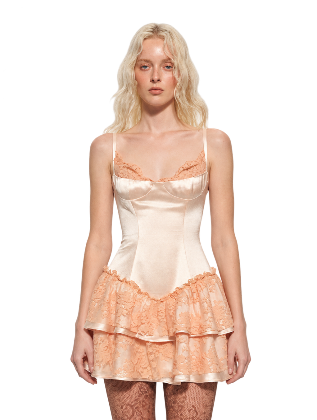 Lace Ruffle Slip Dress