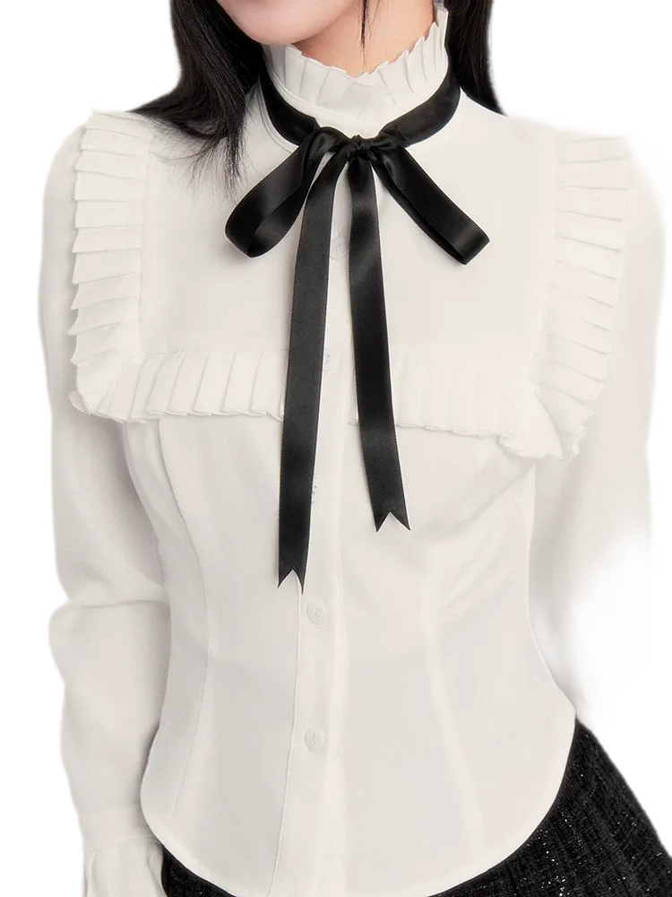Tweed Ruffle Shirt Jacket Set
