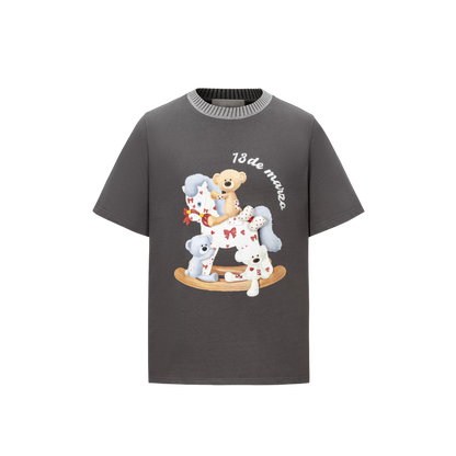 Loose Cotton T-shirt with Rocking