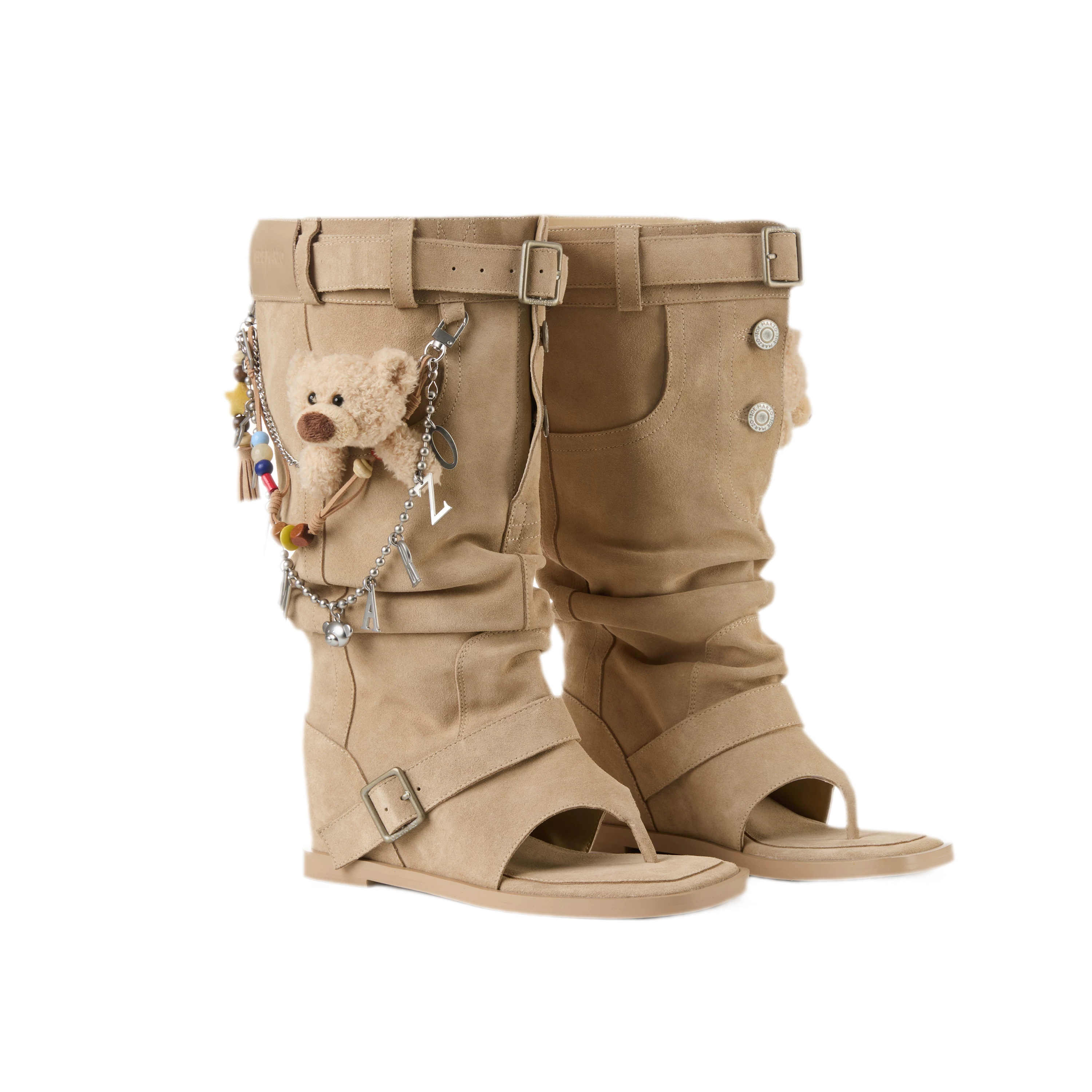 Suede Flip-Flop Boots
