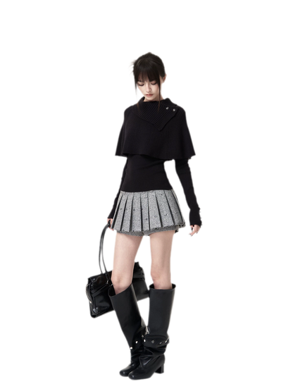 Stretch-Strick-Cape-Set