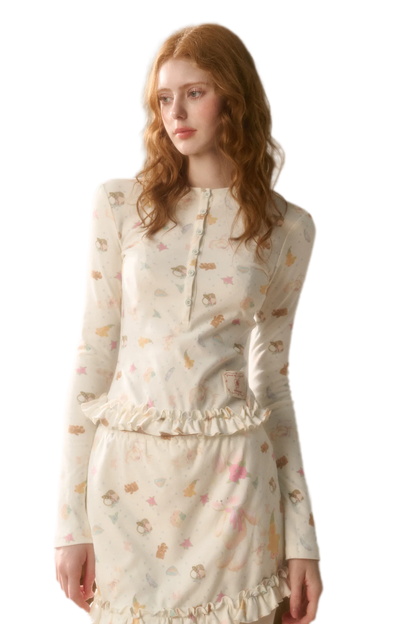 Printed Layered Cake Skirt