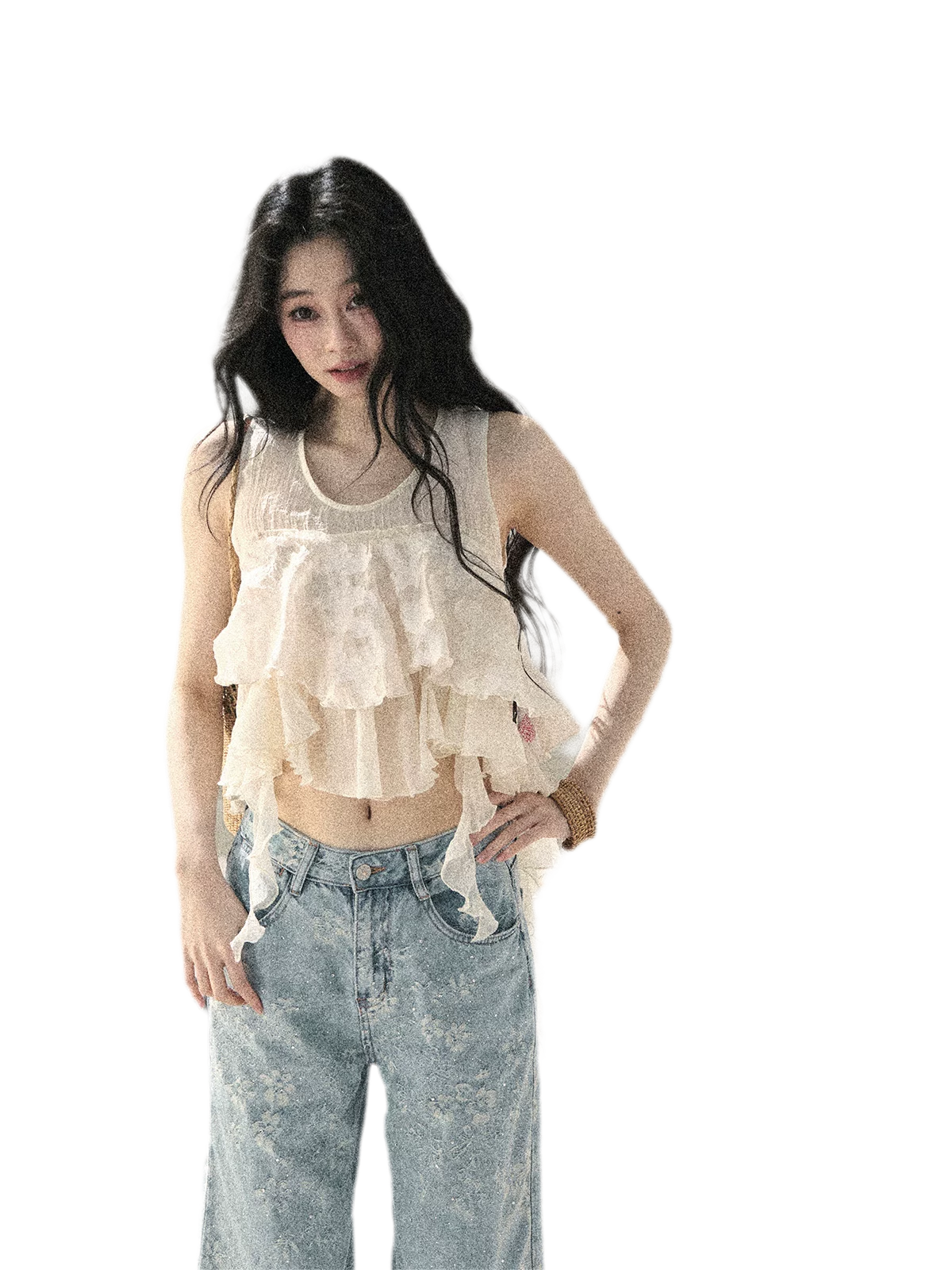 Moonlight Chiffon Crop Top