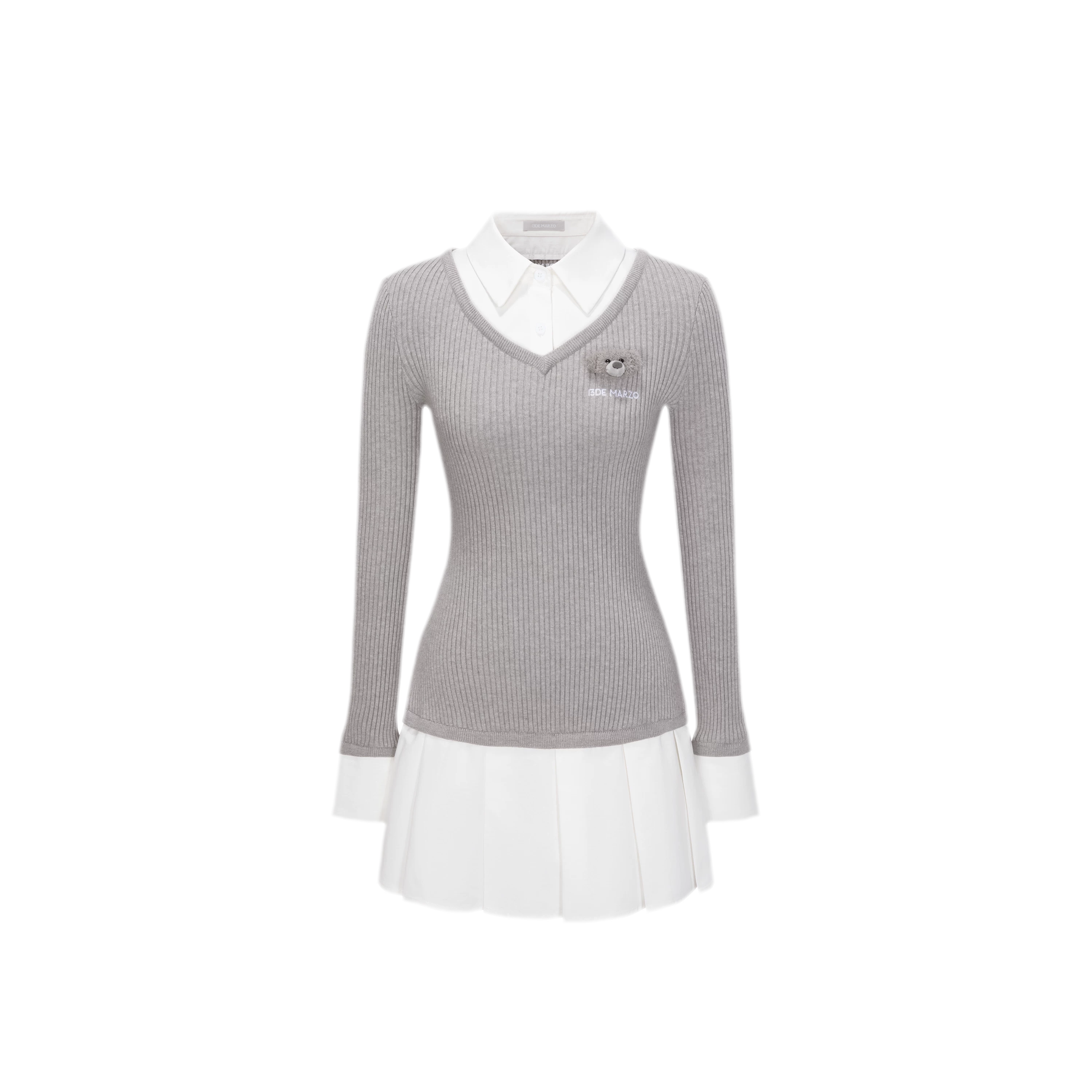 Faux Layered Knit Dress