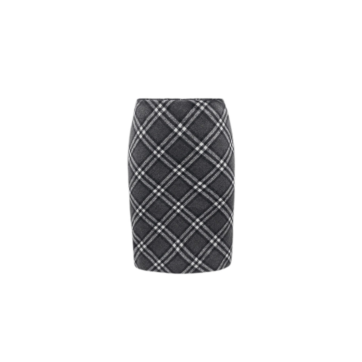 Diagonal Plaid A-Line Midi Skirt