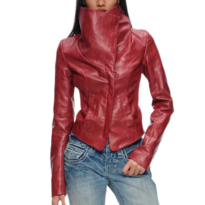 Magnetic Buckle Cropped Jacket