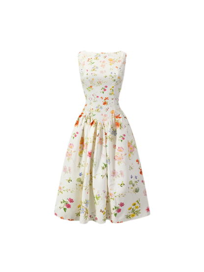 Robe de vacances fleurie peinte à la main