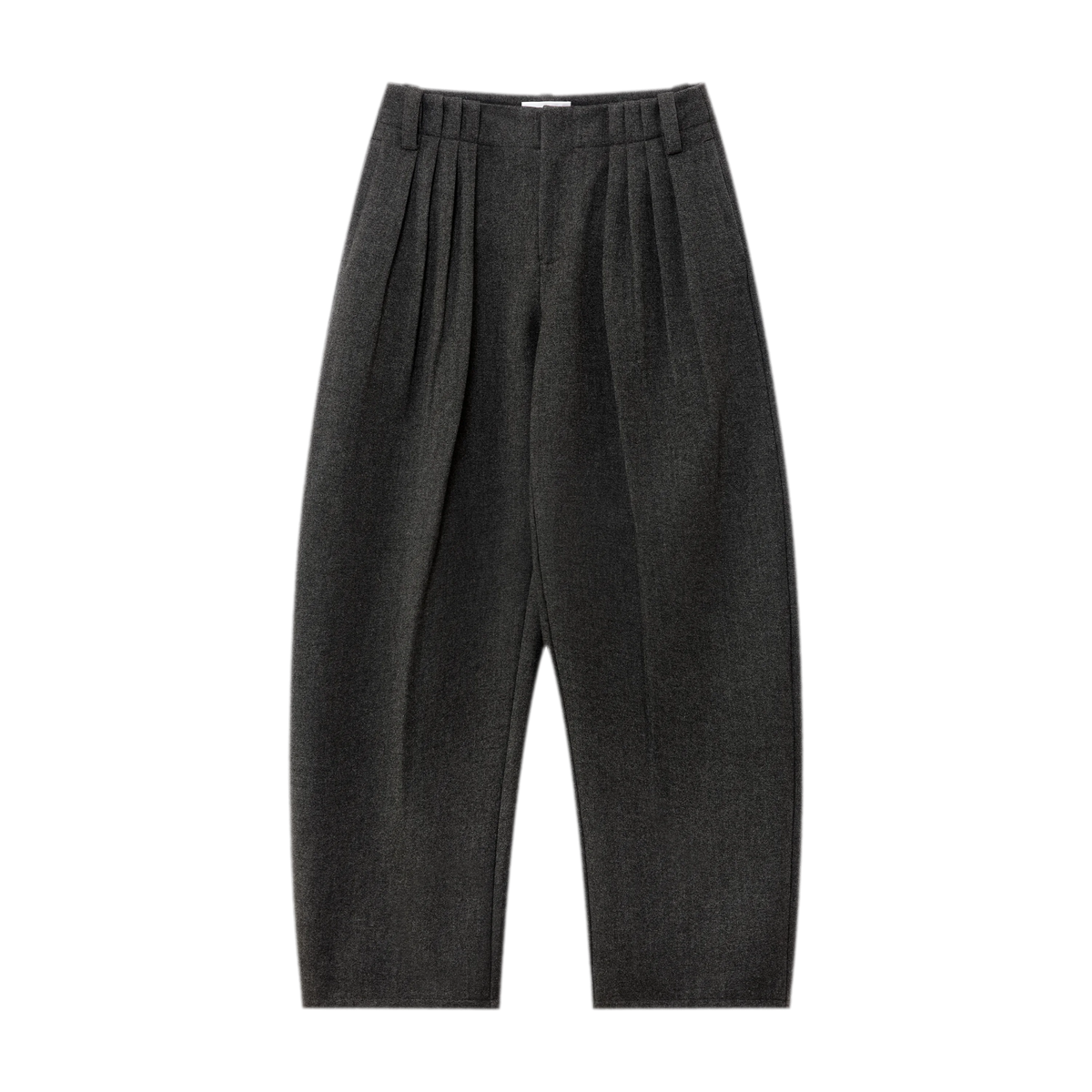 Wool Blend Pleated Wide-Leg Trousers