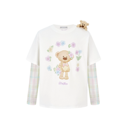 Floral Appliqué Layered T-shirt