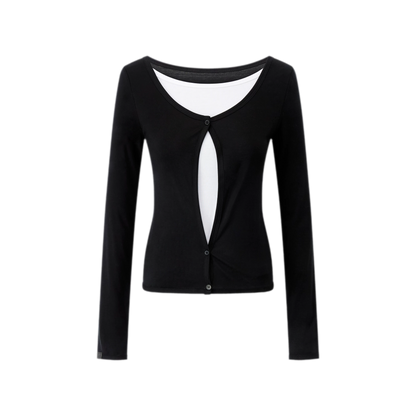 Lyocell Faux Two-Piece Top
