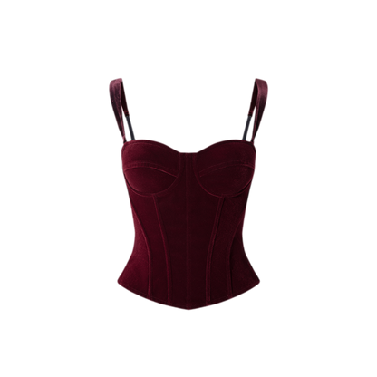 Velvet Boned Corset Top