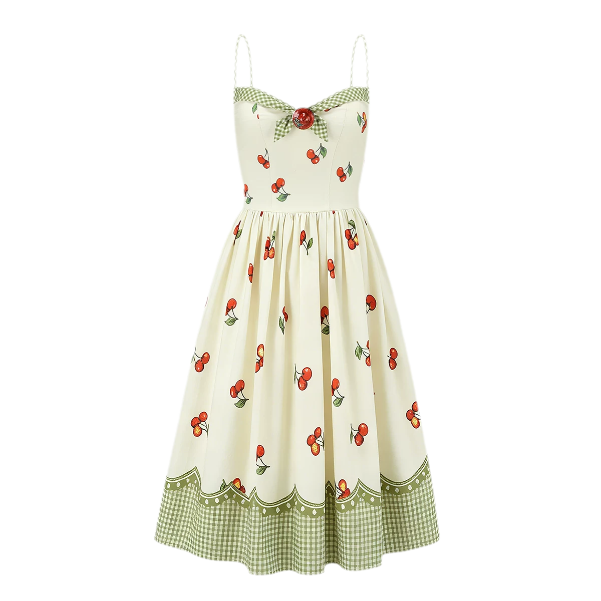 Cherry Print Fitted Dress