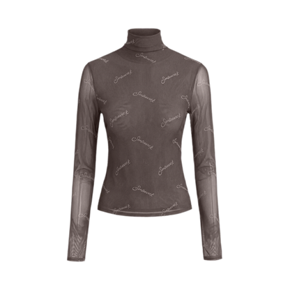 Mesh Turtleneck Top