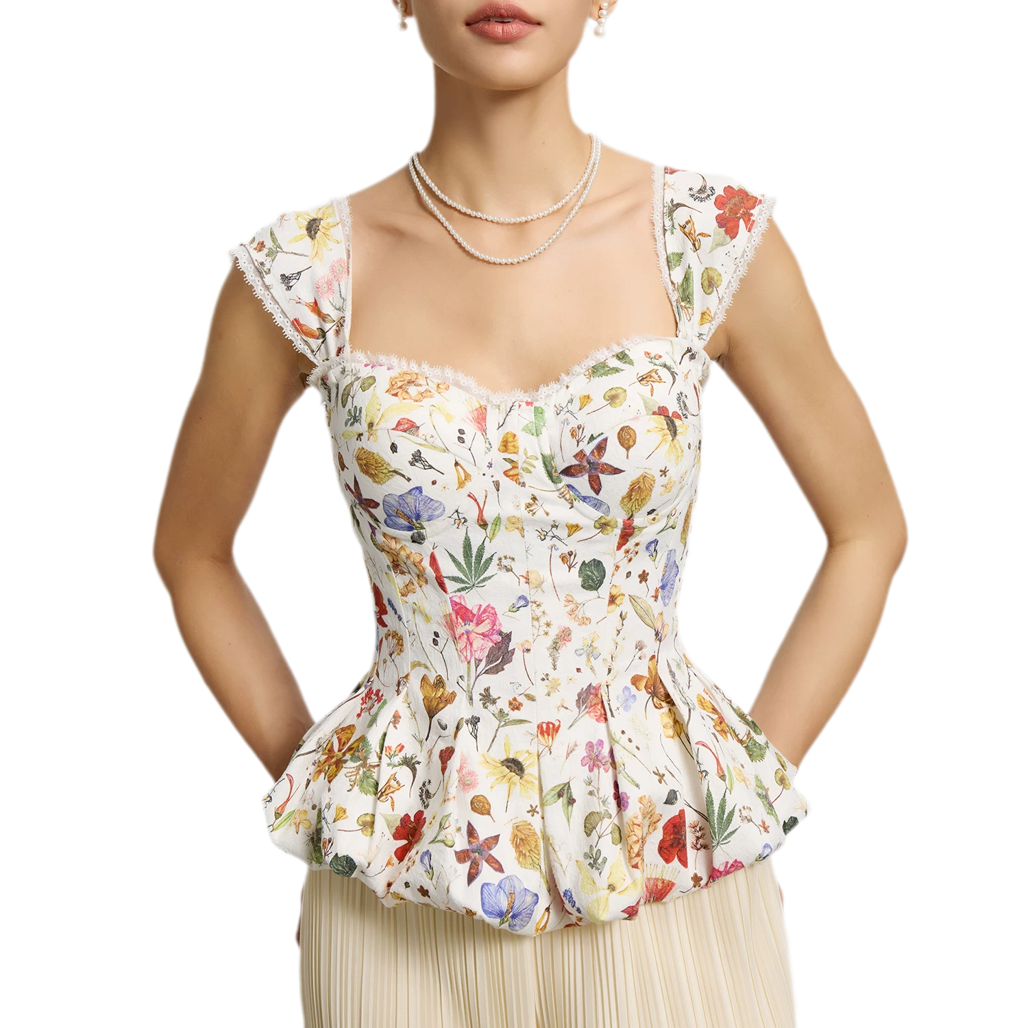 Floral Boned Corset Top