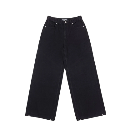 Classic Black and White Wide Leg Jeans