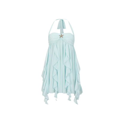 Starfish Ruffle Halter Dress