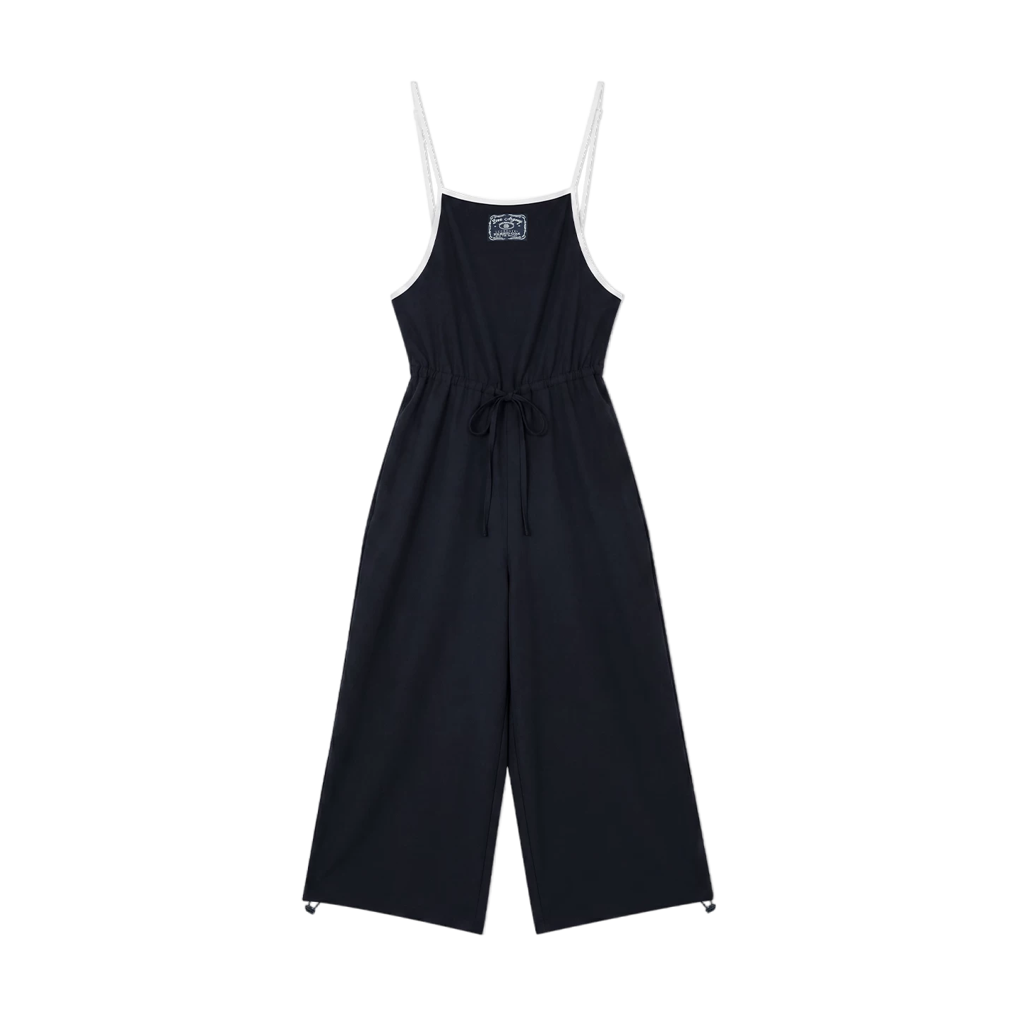 Contrast Piping Drawstring Waist Jumpsuit
