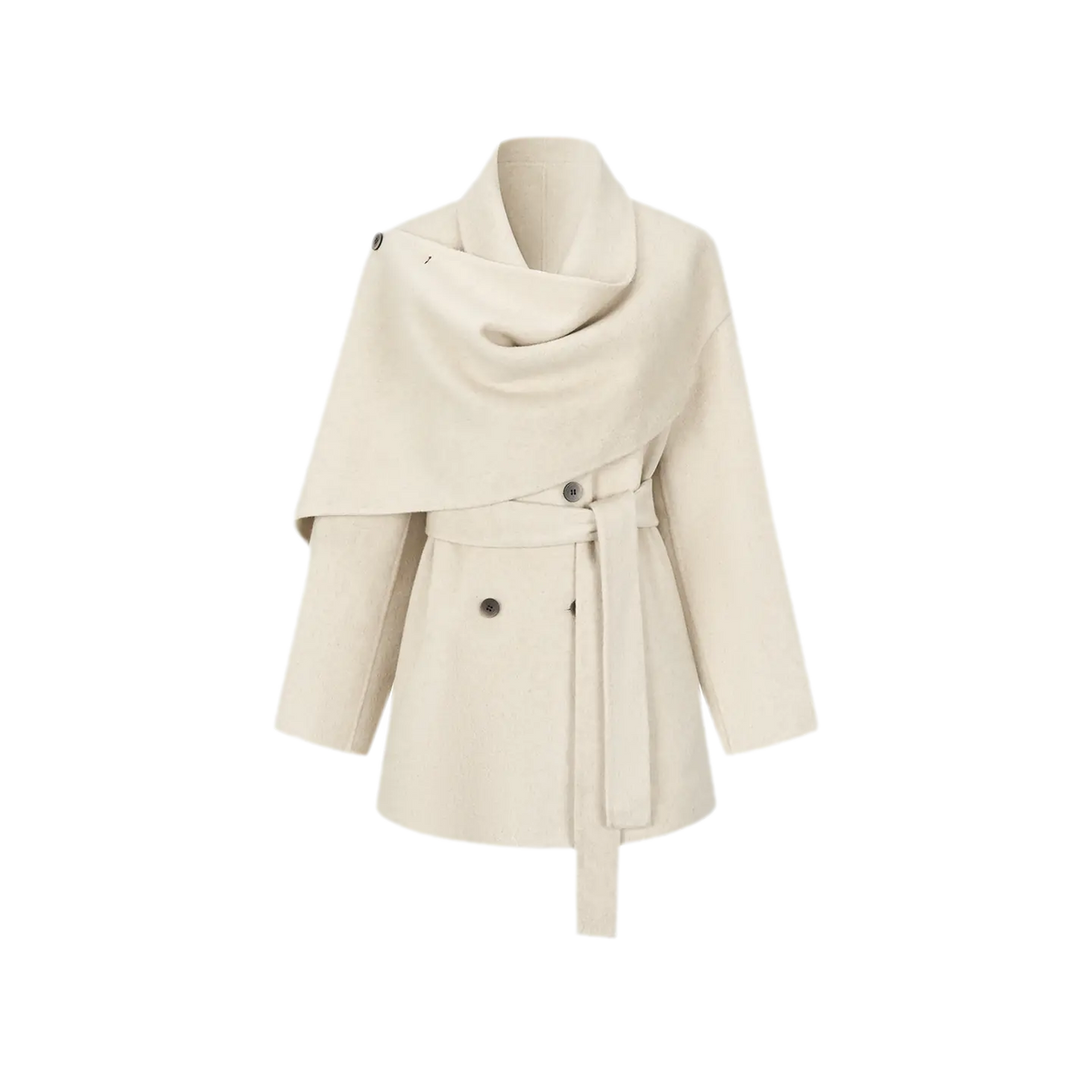 Double-Faced Wool Cape Coat