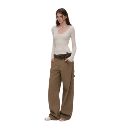 Lyocell Asymmetric Cutout Top