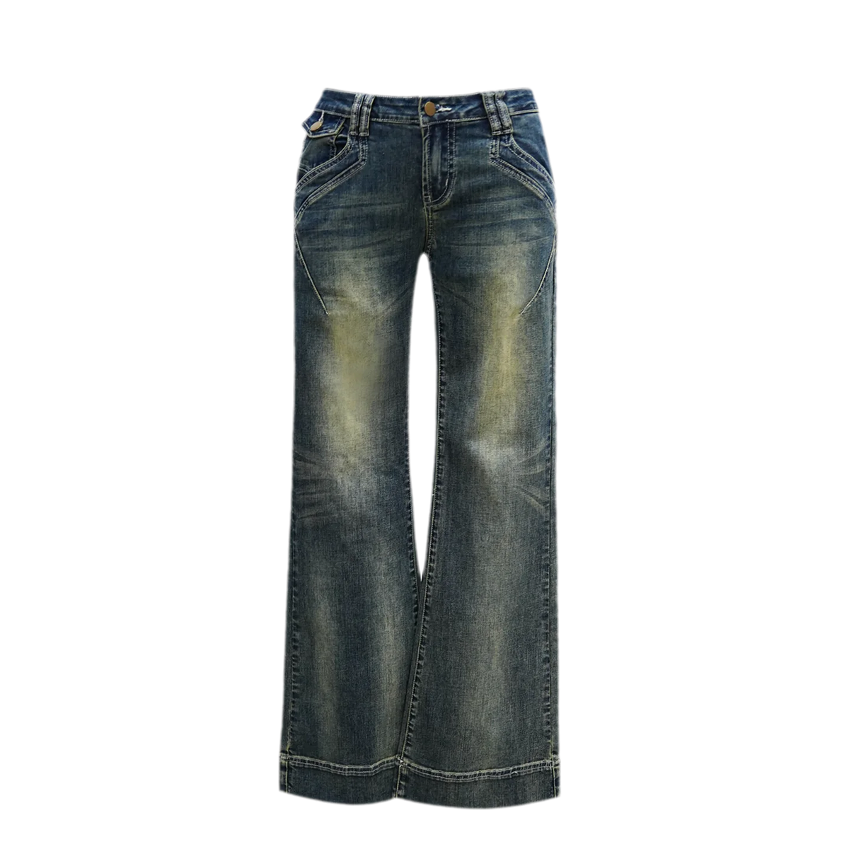 Vintage Washed Flared Jeans