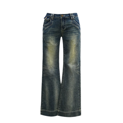 Vintage Washed Flared Jeans