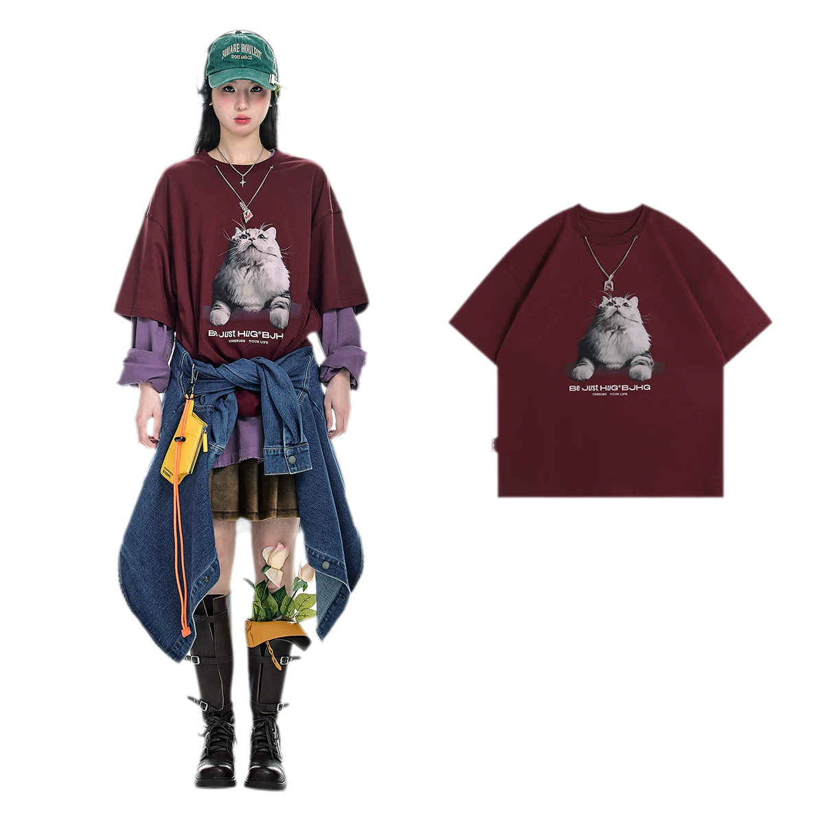 Tactile Graphic Loose T-Shirt