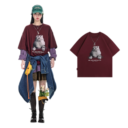 Tactile Graphic Loose T-Shirt