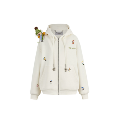 Snow Bear Printed Hooded Sweatshirt