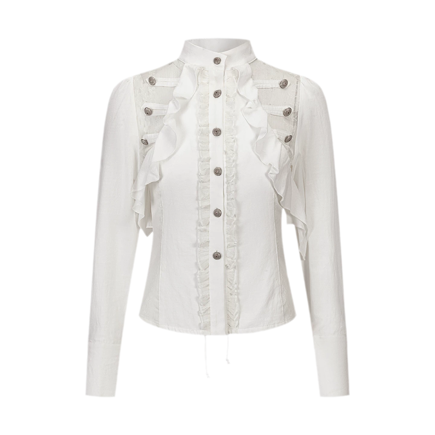 Lace Ruffle Waist Blouse