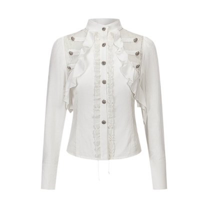 Lace Ruffle Waist Blouse