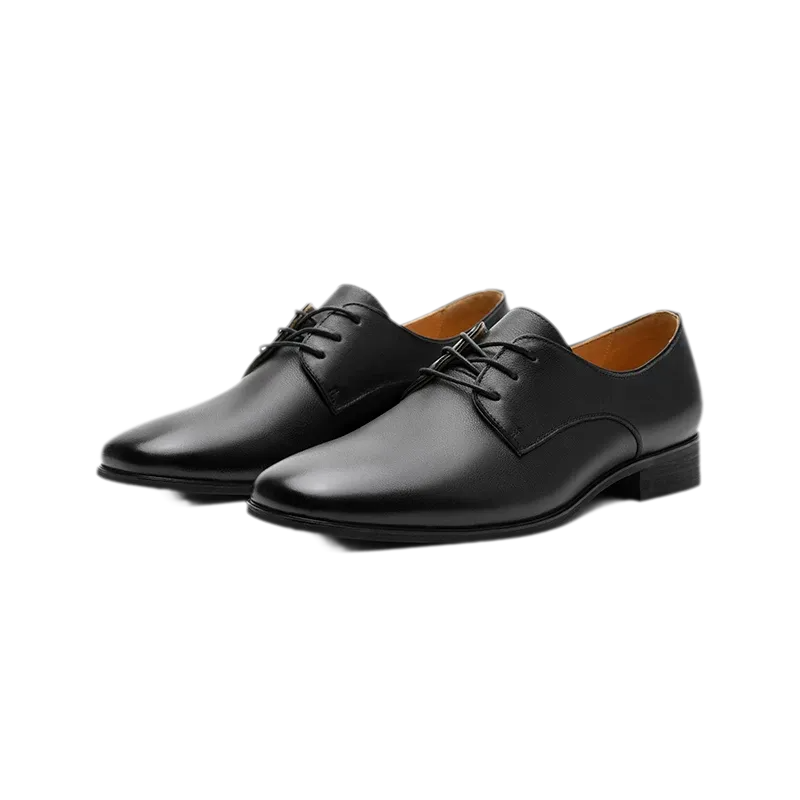 Top-Grain Leather Pointed Derby Shoes