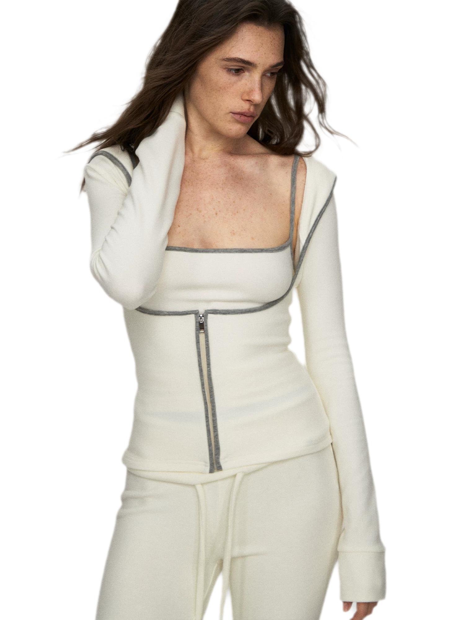 Soft Viscose Blend Three-Piece Set: Cardigan, Camisole &amp;